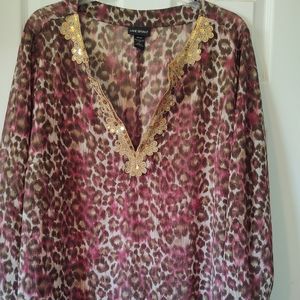Lane Bryant Shear Animal Print Tunic 26/28